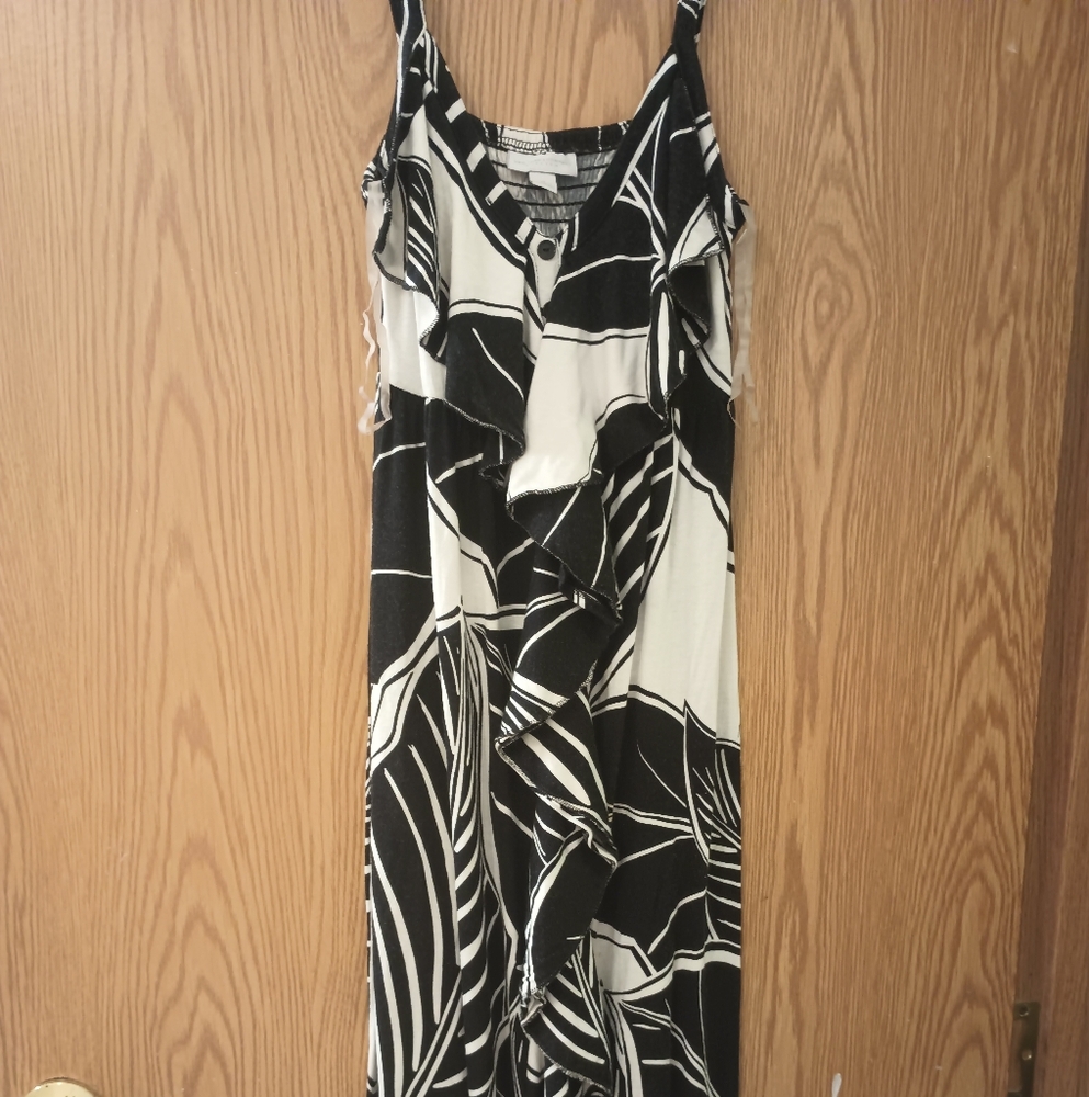 New York & Company Black and White Striped Dress